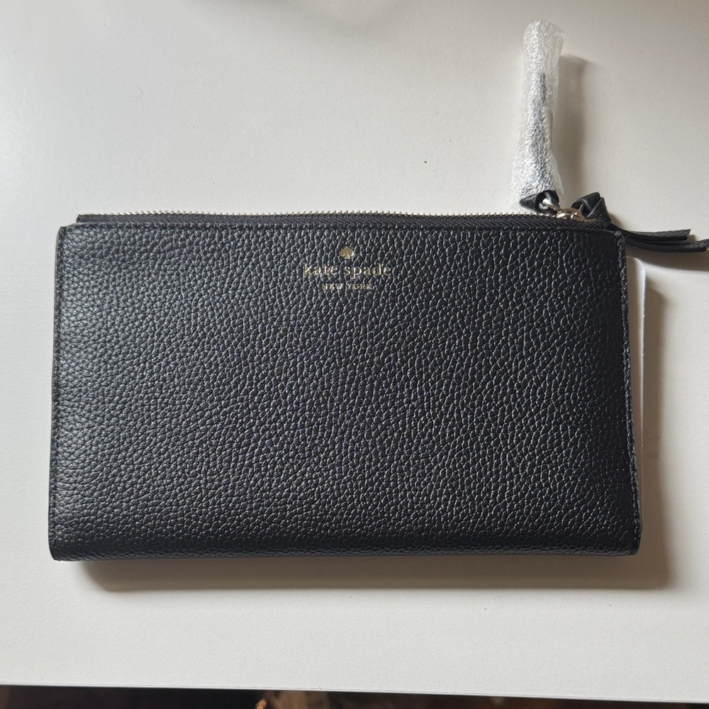 Kate Spade Mulberry Street Black Pebbled Leather Wallet